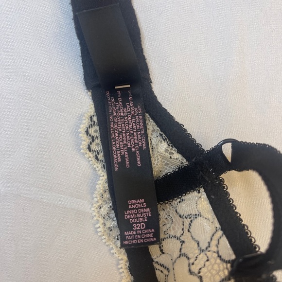 Victoria's Secret Lace Overlay Bra - Black and Cream - Picture 4 of 7